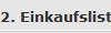 2. Einkaufsliste